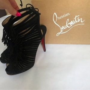 Authentic Christian Louboutin Suede Fringe Stillhettos! Size 38